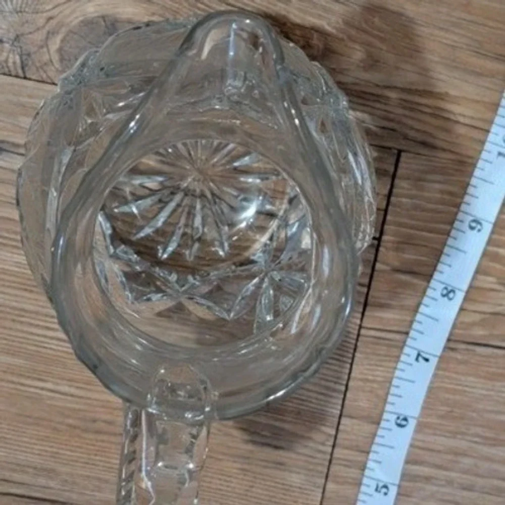 Vintage Monica Pinwheel Crystal Pitcher Cut Glass Starburst Water Carafe‎ 8in